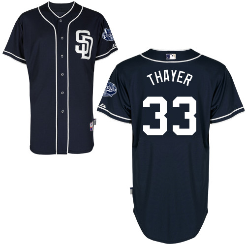 Dale Thayer #33 MLB Jersey-San Diego Padres Men's Authentic Alternate 1 Cool Base Baseball Jersey